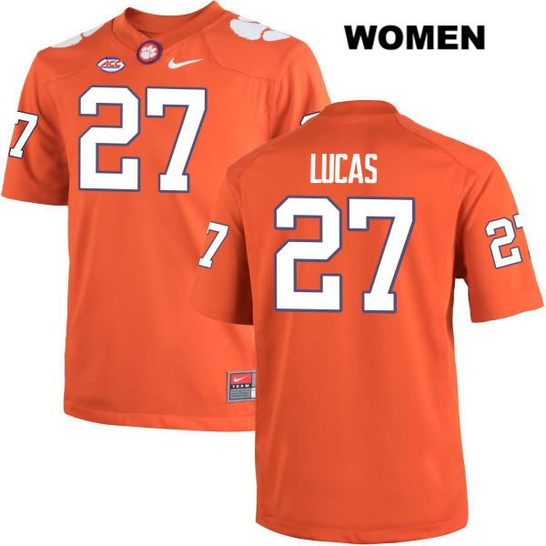 Women's Clemson Tigers #27 Ty Lucas Stitched Orange Authentic Nike NCAA College Football Jersey TKA1546CA